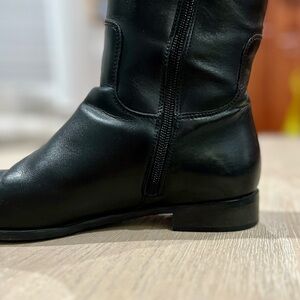 Black Leather Knee-High Boots